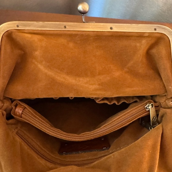 Patricia Nash Vintage Looking Floral Leather Bag With Kiss Lock- EUC - Picture 9 of 14